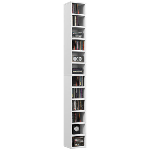 Rootz CD/DVD Storage Cabinet - Media Organizer - Multimedia Shelf - Space-Saving Design - 204 CD Capacity - 21 x 20 x 175 cm