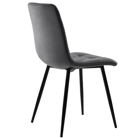 Rootz Set of 4 Dining Chairs - Velvet Look Seating - Comfortable Padded Chairs - Ergonomic Design - 44L x 46W x 86H cm
