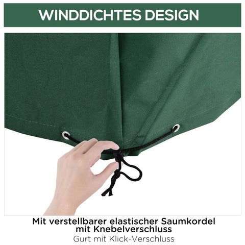 Rootz beschermhoes voor tuinmeubelen - hoes voor tuinmeubilair - hoes voor terrasmeubilair - duurzame bescherming - veilige pasvorm - waterafstotend - 135 cm x 135 cm x 75 cm - 600D Oxford groen