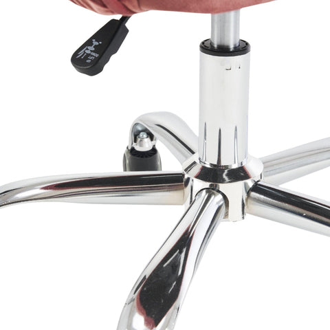 Rootz Adjustable Swivel Velvet Chair - Office Chair - Vanity Seat - Comfort & Stability - 56cm x 55cm x 83cm - Dark Pink