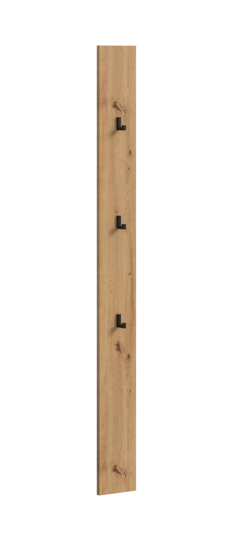 Rootz Wardrobe Panel - Coat Rack - Brown Easy Installation - 160cm x 13cm x 6cm - FSC Certified Wood