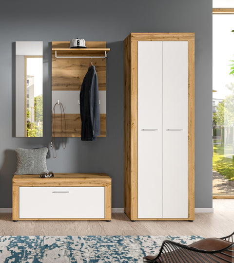 Rootz Wardrobe Combination - Closet Set - Hallway Storage - Modern Design - 184x191x35cm