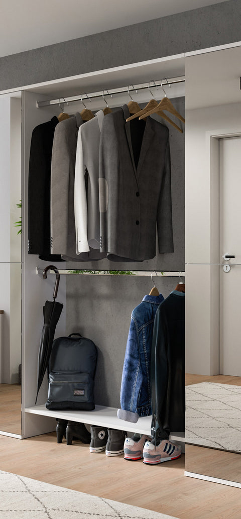Rootz Wardrobe Intermediate Element - Closet Addition - Storage Organizer - Easy Assembly - 110 x 191 x 34 cm