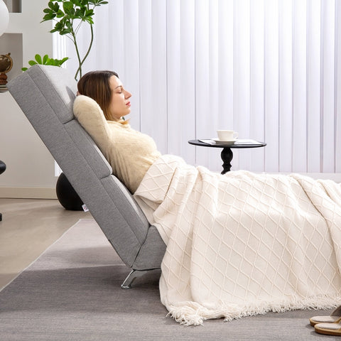 Rootz Upholstery Armchair - Relaxation Chair - Comfy Lounge Chair - Maximum Comfort - 160.5cm x 60.5cm x 93cm - Grey