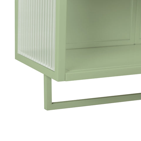 Rootz Modern Wall Cabinet - Glass Display - 2-Door Storage - Space-Saving Design - 60x23x78cm