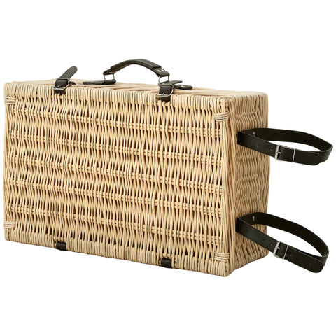 Rootz Picnic Basket - Picnic Case - Willow Basket - Insulated Cooling - 54cm x 34cm x 20cm - Brown Finish for 4 People