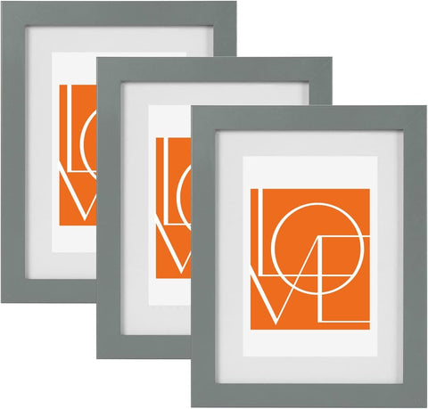 Rootz 3 Set Picture Frame - Photo Gallery - MDF Frames - Moisture Resistant Plexiglass - Grey - 30x40 cm - Robust & Elegant