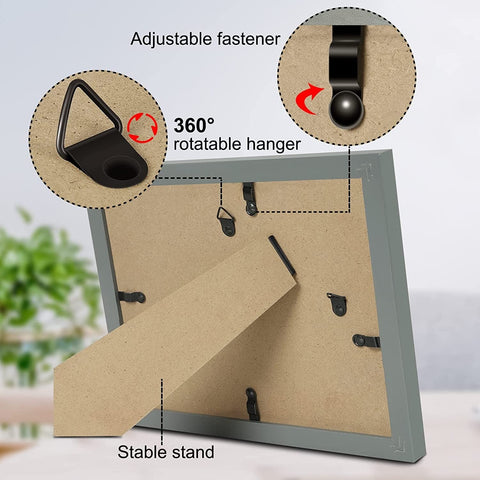 Rootz 3 Piece Picture Frame Set - Photo Gallery - MDF Frames - Protect Photos - Grey MDF Plate - 20x30 cm