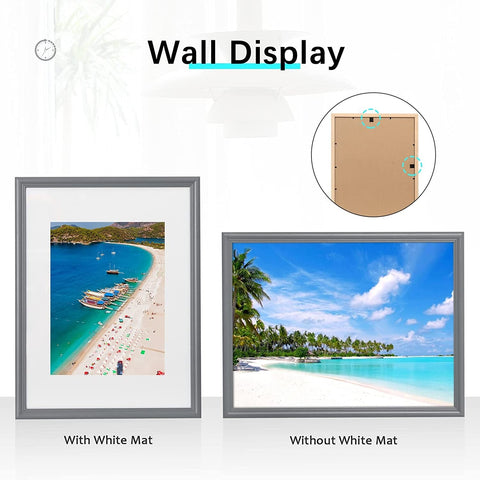 Rootz 3-Set Picture Frame - Photo Frames - Wall Decor - Solid Wood & Real Glass - Grey Artos Style - 30x40 cm