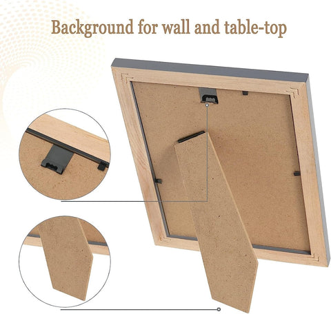 Rootz 3-Set Wood Picture Frames - Photo Frames - Artos Style - Real Glass Pane - 15x20 cm - Interchangeable Display Options