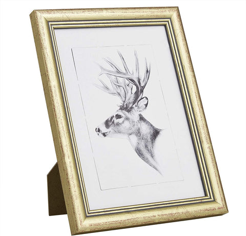 Rootz Artos Gold Picture Frame Set - Photo Frame - Picture Display - Real Glass - Elegantly Showcase Memories - 15 x 20 cm