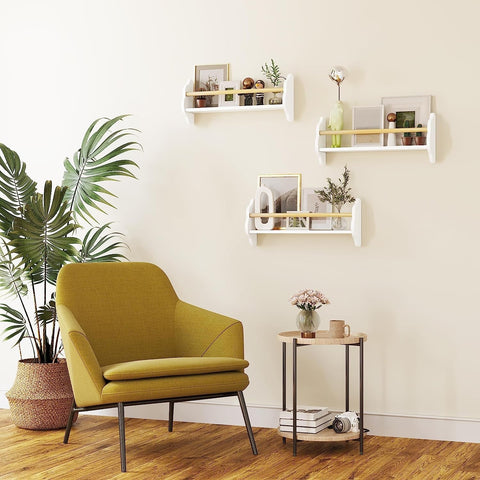 Rootz 3 Set Children's Bookshelf - Kids Room Storage - Wall Mounted Shelves - Pine Wood MDF - Cute Cloud Shape - 55 x 12.7 x 23cm