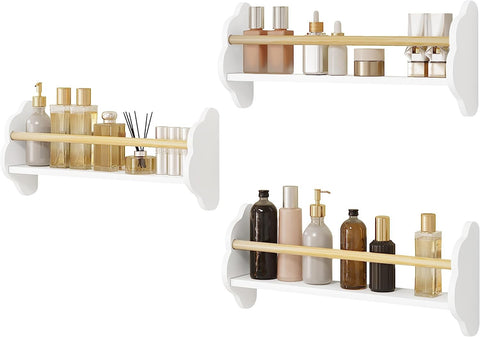 Rootz 3 Set Children's Bookshelf - Kids Room Storage - Wall Mounted Shelves - Pine Wood MDF - Cute Cloud Shape - 55 x 12.7 x 23cm