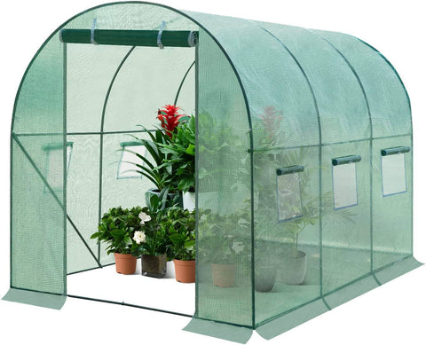 Rootz Premium Large Greenhouse - Garden Enclosure - Plant House - Optimal Growth, Durable, Easy Assembly - 300cm x 200cm x 200cm - Galvanized Steel & PE Mesh