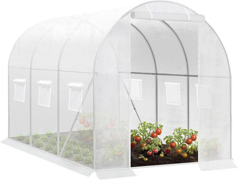 Rootz Premium Large Walk-In Greenhouse - Garden Greenhouse - Plant Shelter - Weather-Resistant PE Mesh - Spacious 6m² Interior - Sturdy 19mm Steel Frame - 300cm x 200cm x 200cm