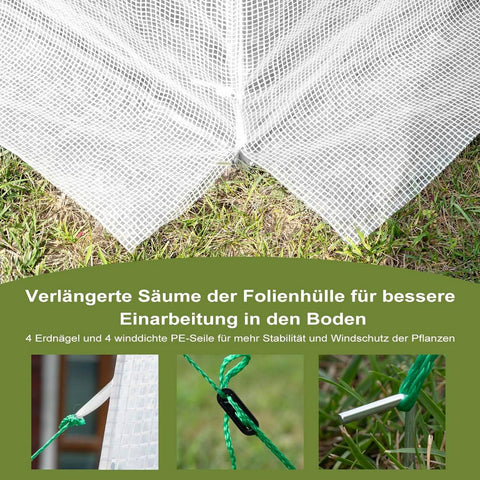 Rootz Premium Large Walk-In Greenhouse - Garden Greenhouse - Plant Shelter - Weather-Resistant PE Mesh - Spacious 6m² Interior - Sturdy 19mm Steel Frame - 300cm x 200cm x 200cm