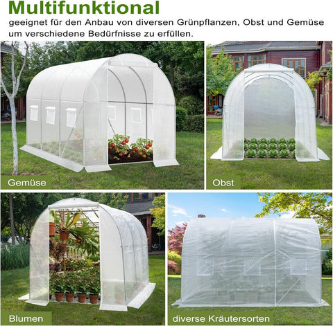 Rootz Premium Large Walk-In Greenhouse - Garden Greenhouse - Plant Shelter - Weather-Resistant PE Mesh - Spacious 6m² Interior - Sturdy 19mm Steel Frame - 300cm x 200cm x 200cm