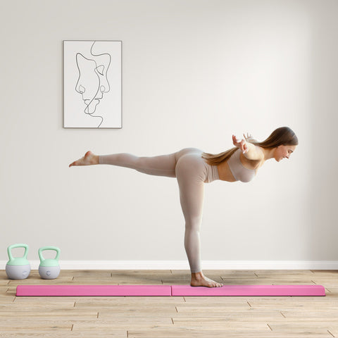 Rootz Balance Beam - Foldable Training Beam - Gymnastics Beam - Non-Slip Floor - 2.4m x 10cm x 6.5cm - Ideal for 3+ Years, Up to 80kg