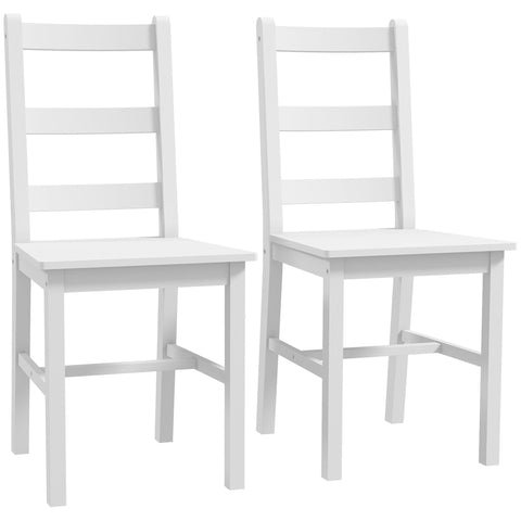 Rootz 2 Set Dining Chairs - Kitchen Chairs - Wood Kitchen Chairs - Excellent Back Support - 41.5 x 46 x 90 cm - White