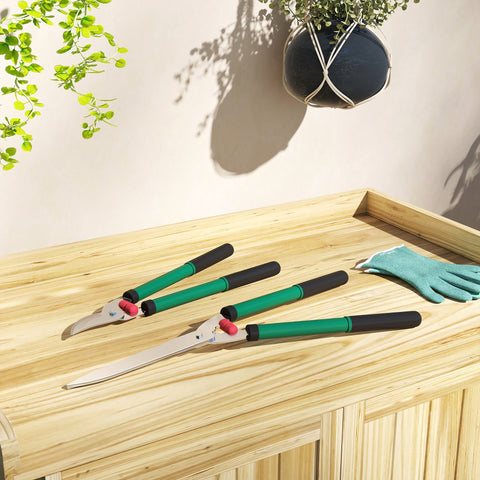 Rootz Garden Scissors Set - Pruning Shears - Gardening Tools - Non-Stick Coated Blades - 40cm Knife Length - 51cm x 17cm x 4.5cm