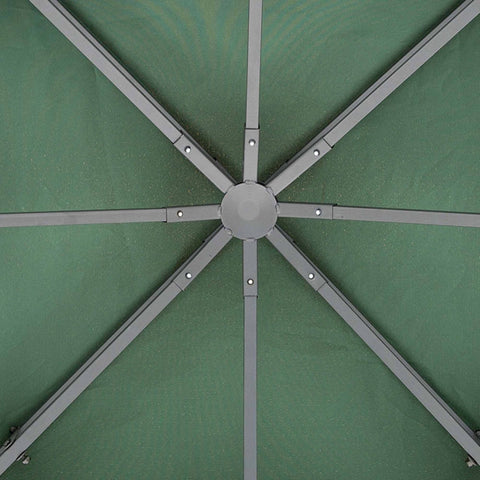 Rootz Replacement Roof for Metal Gazebo - Garden Pavilion Roof - Party Tent Canopy - UV Protection - Weather-Resistant - 3x3m - Dark Green Polyester