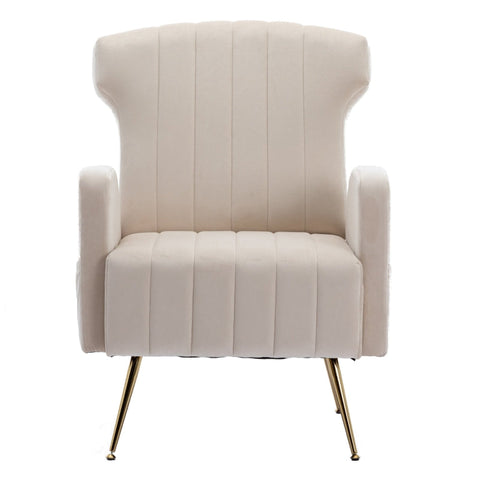 Rootz Elegant Velvet Armchair - Accent Chair - Gold Legs - Superior Comfort - 69cm x 72cm x 90cm - Timeless Design