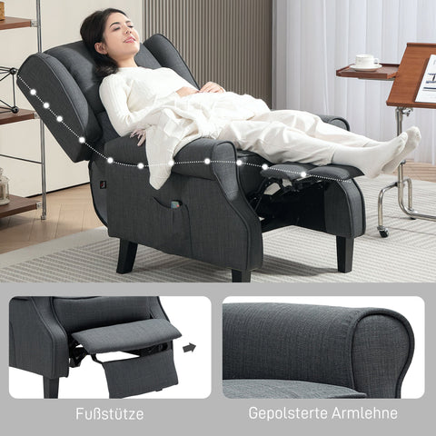 Rootz Massage Chair with Heating - Relaxation Armchair - Recliner Chair - Stress Reduction - 78cm x 83cm x 101cm