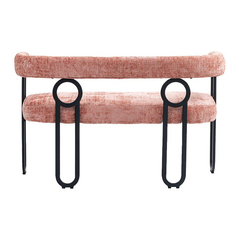 Rootz Double Sofa Modern Design - Chenille Seating - Pink Couch - High-Density Foam Comfort - 118L x 53W x 71H cm