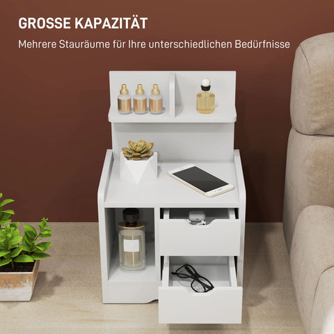 Rootz Bedside Table - Nightstand - Storage Organizer - Elegant Design - 40cm x 30cm x 60cm