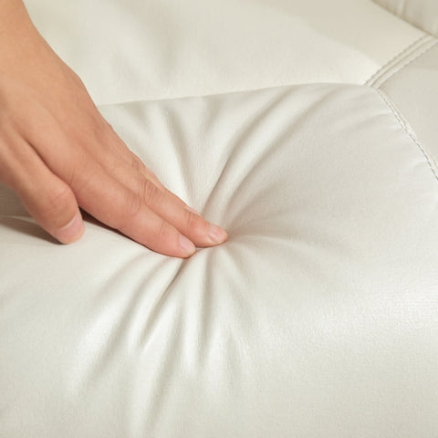 Rootz Relaxation Chair with Stool - Recliner Chair - Lounger - Tilting Backrest for Comfort - 84cm x 84cm x 104cm  White