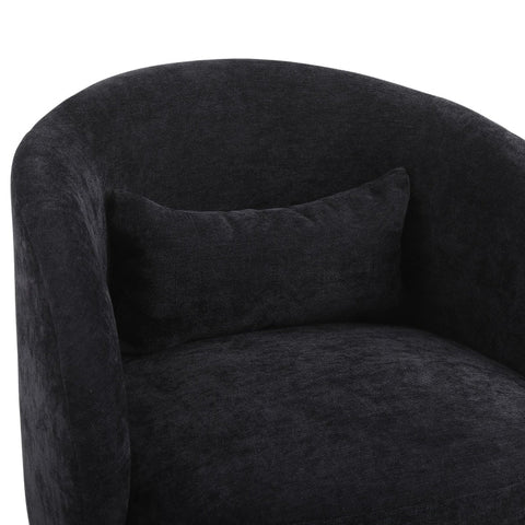 Rootz Modern Leisure Chair - Living Room Chair - Bedroom Seating - 360° Rotating Base - Polyblend Fabric - 67L x 61.4W x 77.9H cm