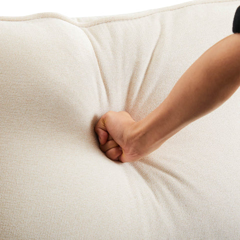 Rootz Modern 4-Seater Sofa - Linen Look Sofa - Spacious Couch - Adjustable Cushions - 264x83x87 cm - Beige