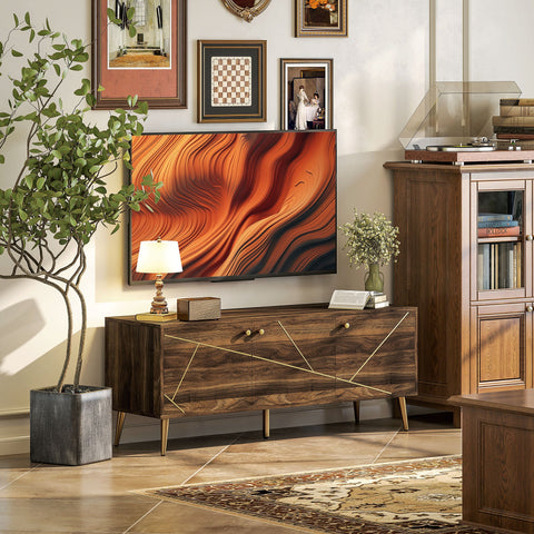 Rootz TV Cabinet - TV Furniture - Media Console - Ample Storage - 130cm x 40cm x 52cm