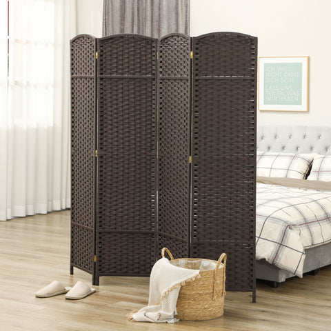 Rootz 4 Panel Foldable Paravent - Room Divider - Privacy Screen - Durable & Stable - 160cm x 1.6cm x 170cm