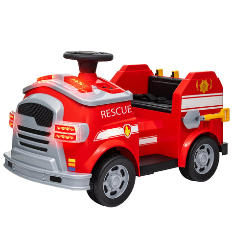 Rootz Electric Children's Fire Engine Car - Kids' Emergency Vehicle - Rescue Tools - Safe Driving - 86cm x 49cm x 52cm