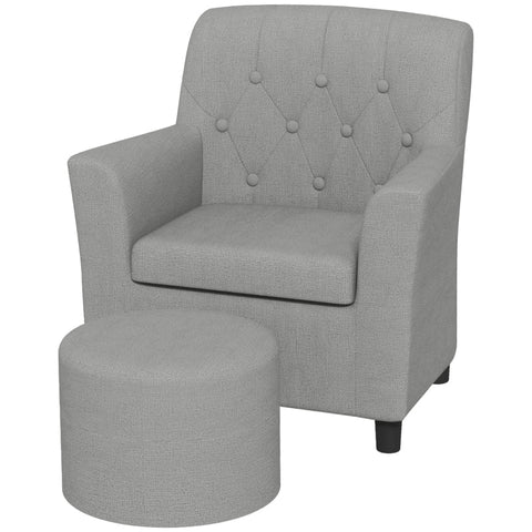 Rootz Children's Armchair Set - Kids Sofa - Matching Stool - Diamond Pattern Backrest - Cozy Seat - Wooden Frame - 45cm x 43cm x 50.5cm