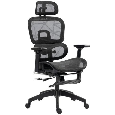 Rootz Ergonomic Office Chair - Desk Chair - Adjustable Rollable Chair - Superior Comfort - 66x64x114-122cm, Black