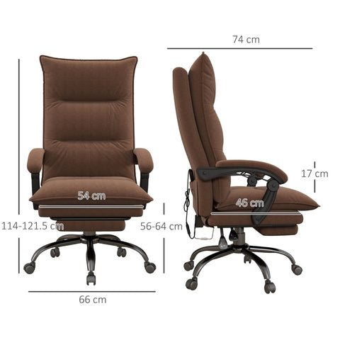 Rootz Massage Office Chair - Computer Chair - Vibrating Massage - Lumbar Heating - Ergonomic Desk Chair - 66cm x 74cm x 114-121.5cm
