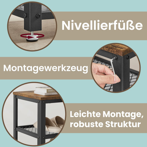 Rootz Shoe Bench - Shoe Shelf - Lattice Shoe Organizer - Space-Saving Design - 73cm x 45cm x 30cm