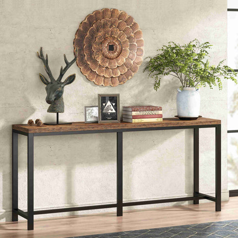 Rootz Skinny Console Table - Rustic Table - Narrow Table - Sturdy & Durable -180 cm L x 30 cm W x 80 cm H