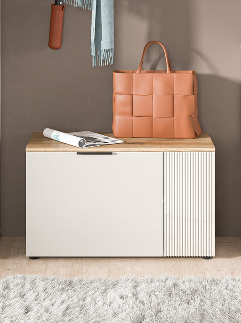 Rootz Storage Bench - Brown - Modern Seating - 4 Compartments - 90kg Capacity - 80x48x36cm