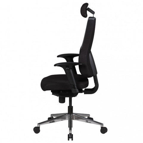 Rootz Executive Chair - Office Chair - Swivel Chair - Trapezoidal Backrest - Adjustable Armrests - 3-Point Synchronous Mechanism - Height-Adjustable Headrest - 100% Polyester Fabric - 63cm x 47cm x 118-149cm