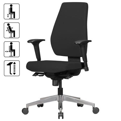 Rootz Office Chair - Swivel Chair - Height Adjustable - Ergonomic Lumbar Support - Comfortable Padding - Adjustable Armrests - 101cm-119cm x 63cm x 47cm