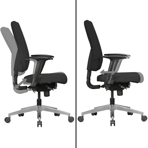 Rootz Office Chair - Swivel Chair - Height Adjustable - Ergonomic Lumbar Support - Comfortable Padding - Adjustable Armrests - 101cm-119cm x 63cm x 47cm