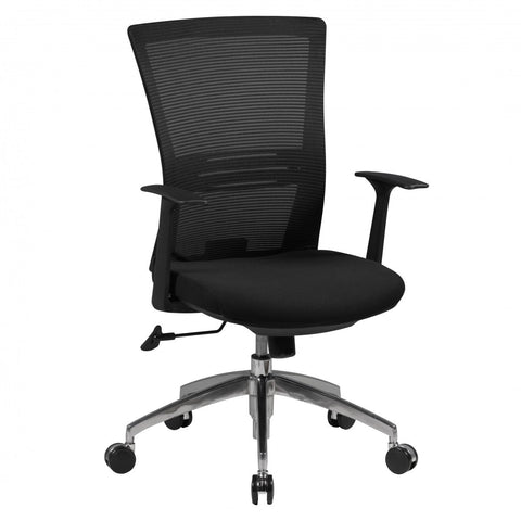 Rootz Ergonomic Office Chair - Mesh Backrest - Adjustable Armrests - Aluminum Base - Black - Synchronous Mechanism - Lumbar Support - Height Adjustable - Double Processed Mesh - 120kg Capacity - 8h Sitting Time - 97-107cm x 63cm x 50cm