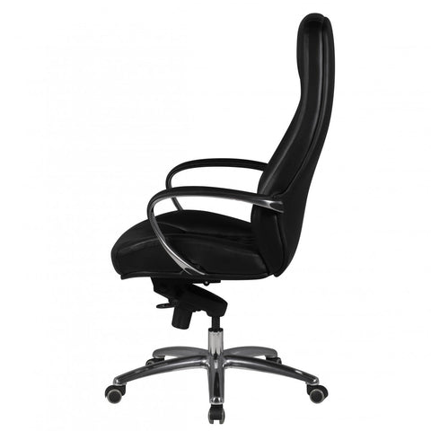 Rootz Executive Chair - Genuine Leather - Diamond Design - Aluminum Base - Ergonomic Controls - Lumbar Support - 120kg Load Capacity - 120-130cm x 68cm x 50cm