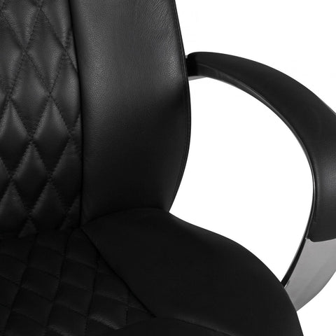 Rootz Executive Chair - Genuine Leather - Diamond Design - Aluminum Base - Ergonomic Controls - Lumbar Support - 120kg Load Capacity - 120-130cm x 68cm x 50cm