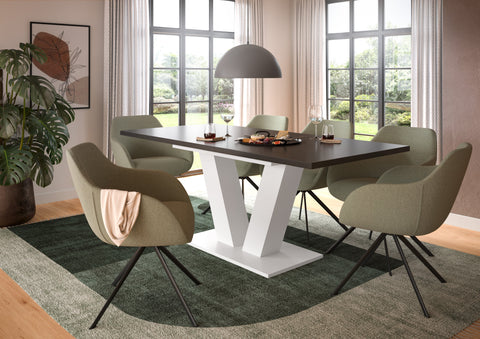 Rootz Extendable Dining Table - Dining Surface - Extendable Table - Y-leg Frame - Durable - 150-190x76x80 cm