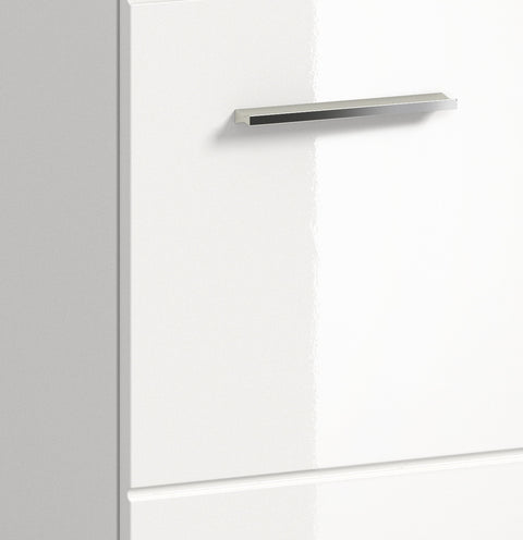 Rootz White High Gloss Storage Unit - Cabinet - Shelving - Space-Saving - 30x106x30cm - Easy Assembly