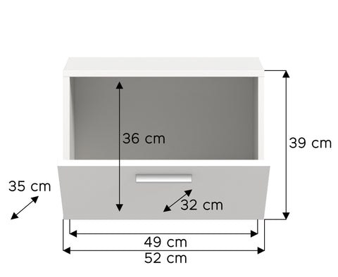 Rootz Compact White Wardrobe - Tallboy - Storage Cabinet - Space Saving - 52cm x 39cm x 36cm
